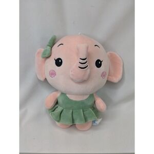 Lissi Doll Pink Elephant Plush 9 Inch Green Dress Lissipuppe Stuffed Animal Toy